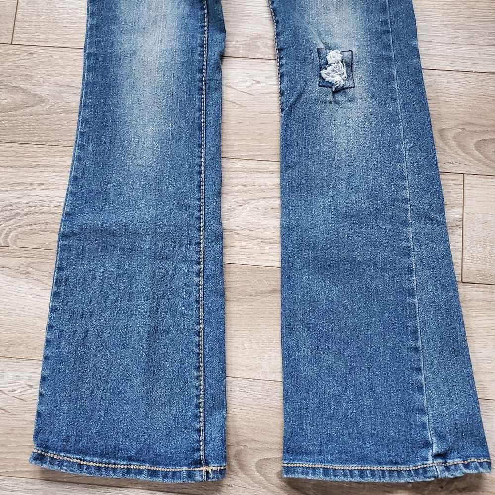 Red Rivet Bootcut Distressed Jeans - Picture 9 of 15